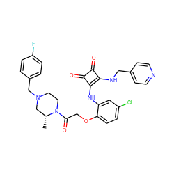 C[C@@H]1CN(Cc2ccc(F)cc2)CCN1C(=O)COc1ccc(Cl)cc1Nc1c(NCc2ccncc2)c(=O)c1=O ZINC000100069717