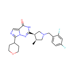 C[C@@H]1CN(Cc2ccc(F)cc2F)C[C@@H]1c1nn2c(C3CCOCC3)ncc2c(=O)[nH]1 ZINC000205433870