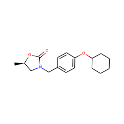 C[C@@H]1CN(Cc2ccc(OC3CCCCC3)cc2)C(=O)O1 ZINC000040379142