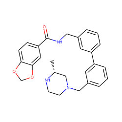 C[C@@H]1CN(Cc2cccc(-c3cccc(CNC(=O)c4ccc5c(c4)OCO5)c3)c2)CCN1 ZINC000040955091