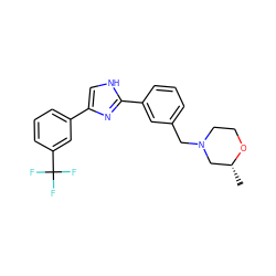 C[C@@H]1CN(Cc2cccc(-c3nc(-c4cccc(C(F)(F)F)c4)c[nH]3)c2)CCO1 ZINC000066252534