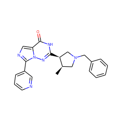 C[C@@H]1CN(Cc2ccccc2)C[C@@H]1c1nn2c(-c3cccnc3)ncc2c(=O)[nH]1 ZINC000205433832