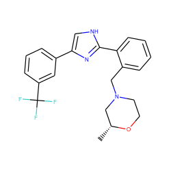 C[C@@H]1CN(Cc2ccccc2-c2nc(-c3cccc(C(F)(F)F)c3)c[nH]2)CCO1 ZINC000066259451