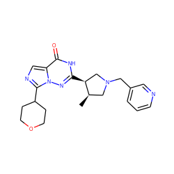 C[C@@H]1CN(Cc2cccnc2)C[C@@H]1c1nn2c(C3CCOCC3)ncc2c(=O)[nH]1 ZINC000205445377