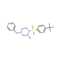 C[C@@H]1CN(Cc2ccncc2)CCN1S(=O)(=O)c1ccc(C(C)(C)C)cc1 ZINC000040899530