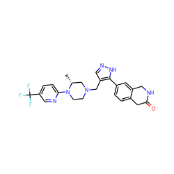 C[C@@H]1CN(Cc2cn[nH]c2-c2ccc3c(c2)CNC(=O)C3)CCN1c1ccc(C(F)(F)F)cn1 ZINC000144000763