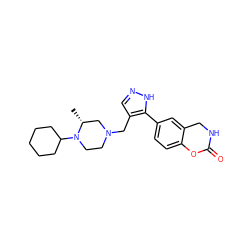 C[C@@H]1CN(Cc2cn[nH]c2-c2ccc3c(c2)CNC(=O)O3)CCN1C1CCCCC1 ZINC000143831988