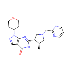 C[C@@H]1CN(Cc2ncccn2)C[C@H]1c1nc2c(cnn2C2CCOCC2)c(=O)[nH]1 ZINC000068199983