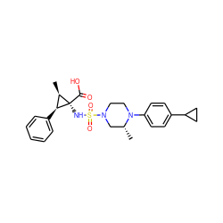 C[C@@H]1CN(S(=O)(=O)N[C@@]2(C(=O)O)[C@H](C)[C@@H]2c2ccccc2)CCN1c1ccc(C2CC2)cc1 ZINC000071316920