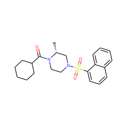 C[C@@H]1CN(S(=O)(=O)c2cccc3ccccc23)CCN1C(=O)C1CCCCC1 ZINC000040950025