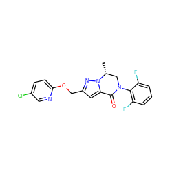 C[C@@H]1CN(c2c(F)cccc2F)C(=O)c2cc(COc3ccc(Cl)cn3)nn21 ZINC000473081736