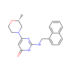 C[C@@H]1CN(c2cc(=O)[nH]c(NCc3cccc4ccccc34)n2)CCO1 ZINC000095557462