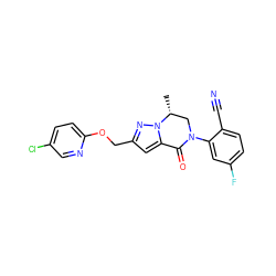 C[C@@H]1CN(c2cc(F)ccc2C#N)C(=O)c2cc(COc3ccc(Cl)cn3)nn21 ZINC000473084236