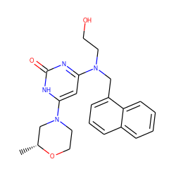 C[C@@H]1CN(c2cc(N(CCO)Cc3cccc4ccccc34)nc(=O)[nH]2)CCO1 ZINC000095557526