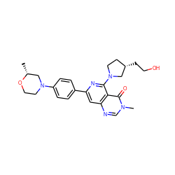 C[C@@H]1CN(c2ccc(-c3cc4ncn(C)c(=O)c4c(N4CC[C@H](CCO)C4)n3)cc2)CCO1 ZINC000115626556