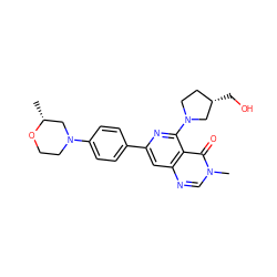 C[C@@H]1CN(c2ccc(-c3cc4ncn(C)c(=O)c4c(N4CC[C@H](CO)C4)n3)cc2)CCO1 ZINC000115622569