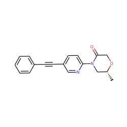 C[C@@H]1CN(c2ccc(C#Cc3ccccc3)cn2)C(=O)CO1 ZINC000144306072