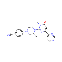 C[C@@H]1CN(c2ccc(C#N)cc2)CCN1c1nc(-c2ccncn2)cc(=O)n1C ZINC000114417665