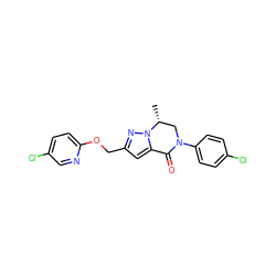 C[C@@H]1CN(c2ccc(Cl)cc2)C(=O)c2cc(COc3ccc(Cl)cn3)nn21 ZINC000473101484