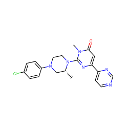 C[C@@H]1CN(c2ccc(Cl)cc2)CCN1c1nc(-c2ccncn2)cc(=O)n1C ZINC000114416986