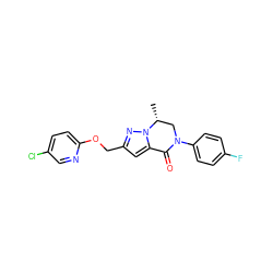 C[C@@H]1CN(c2ccc(F)cc2)C(=O)c2cc(COc3ccc(Cl)cn3)nn21 ZINC000473100547