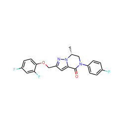 C[C@@H]1CN(c2ccc(F)cc2)C(=O)c2cc(COc3ccc(F)cc3F)nn21 ZINC000473099611