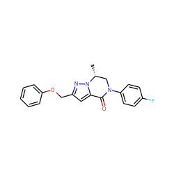 C[C@@H]1CN(c2ccc(F)cc2)C(=O)c2cc(COc3ccccc3)nn21 ZINC000200796013