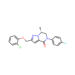 C[C@@H]1CN(c2ccc(F)cc2)C(=O)c2cc(COc3ccccc3Cl)nn21 ZINC000473102956