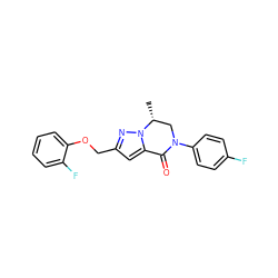 C[C@@H]1CN(c2ccc(F)cc2)C(=O)c2cc(COc3ccccc3F)nn21 ZINC000473099414