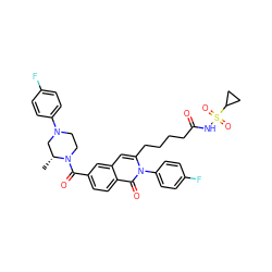 C[C@@H]1CN(c2ccc(F)cc2)CCN1C(=O)c1ccc2c(=O)n(-c3ccc(F)cc3)c(CCCCC(=O)NS(=O)(=O)C3CC3)cc2c1 ZINC000223550669