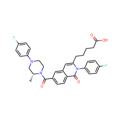 C[C@@H]1CN(c2ccc(F)cc2)CCN1C(=O)c1ccc2c(=O)n(-c3ccc(F)cc3)c(CCCCC(=O)O)cc2c1 ZINC000223639109