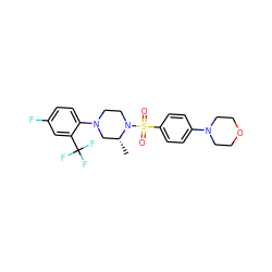 C[C@@H]1CN(c2ccc(F)cc2C(F)(F)F)CCN1S(=O)(=O)c1ccc(N2CCOCC2)cc1 ZINC000043060091