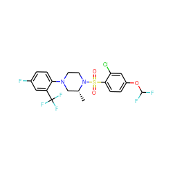 C[C@@H]1CN(c2ccc(F)cc2C(F)(F)F)CCN1S(=O)(=O)c1ccc(OC(F)F)cc1Cl ZINC000043019693