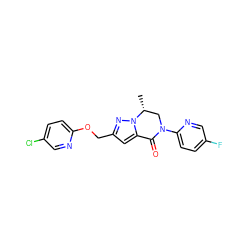 C[C@@H]1CN(c2ccc(F)cn2)C(=O)c2cc(COc3ccc(Cl)cn3)nn21 ZINC000473081822