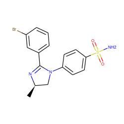 C[C@@H]1CN(c2ccc(S(N)(=O)=O)cc2)C(c2cccc(Br)c2)=N1 ZINC000299832238