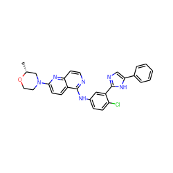 C[C@@H]1CN(c2ccc3c(Nc4ccc(Cl)c(-c5ncc(-c6ccccc6)[nH]5)c4)nccc3n2)CCO1 ZINC000095060654