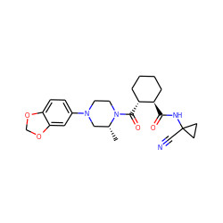 C[C@@H]1CN(c2ccc3c(c2)OCO3)CCN1C(=O)[C@@H]1CCCC[C@H]1C(=O)NC1(C#N)CC1 ZINC000043202259