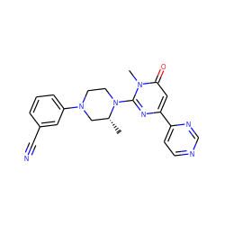 C[C@@H]1CN(c2cccc(C#N)c2)CCN1c1nc(-c2ccncn2)cc(=O)n1C ZINC000114417274