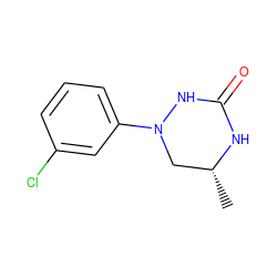 C[C@@H]1CN(c2cccc(Cl)c2)NC(=O)N1 ZINC000000025265