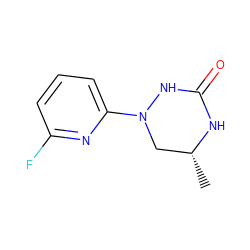 C[C@@H]1CN(c2cccc(F)n2)NC(=O)N1 ZINC000013759085