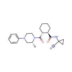 C[C@@H]1CN(c2ccccc2)CCN1C(=O)[C@@H]1CCCC[C@H]1C(=O)NC1(C#N)CC1 ZINC000095552650