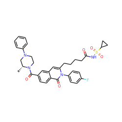 C[C@@H]1CN(c2ccccc2)CCN1C(=O)c1ccc2c(=O)n(-c3ccc(F)cc3)c(CCCCC(=O)NS(=O)(=O)C3CC3)cc2c1 ZINC000223581232