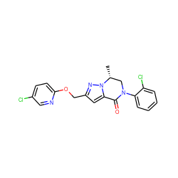 C[C@@H]1CN(c2ccccc2Cl)C(=O)c2cc(COc3ccc(Cl)cn3)nn21 ZINC000473106857