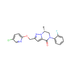 C[C@@H]1CN(c2ccccc2F)C(=O)c2cc(COc3ccc(Cl)cn3)nn21 ZINC000473097925