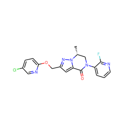 C[C@@H]1CN(c2cccnc2F)C(=O)c2cc(COc3ccc(Cl)cn3)nn21 ZINC000473084580