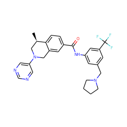 C[C@@H]1CN(c2cncnc2)Cc2cc(C(=O)Nc3cc(CN4CCCC4)cc(C(F)(F)F)c3)ccc21 ZINC001772579273