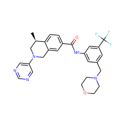 C[C@@H]1CN(c2cncnc2)Cc2cc(C(=O)Nc3cc(CN4CCOCC4)cc(C(F)(F)F)c3)ccc21 ZINC001772613206