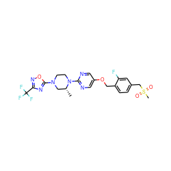 C[C@@H]1CN(c2nc(C(F)(F)F)no2)CCN1c1ncc(OCc2ccc(CS(C)(=O)=O)cc2F)cn1 ZINC000205877500