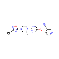 C[C@@H]1CN(c2nc(C3CC3)no2)CCN1c1ncc(OCc2ccncc2C#N)cn1 ZINC000084739971