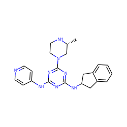 C[C@@H]1CN(c2nc(Nc3ccncc3)nc(NC3Cc4ccccc4C3)n2)CCN1 ZINC000045290831